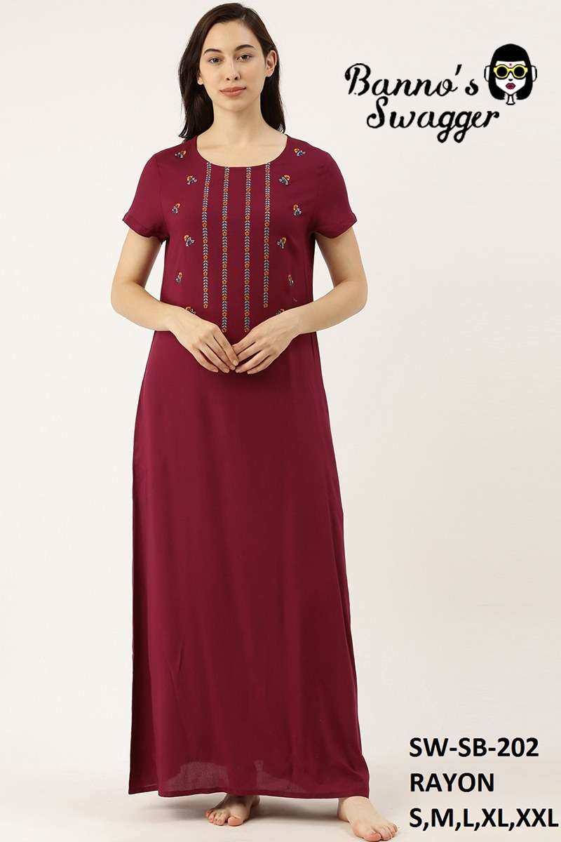 bannos swagger 202 stylish night gown collection wholesale price surat