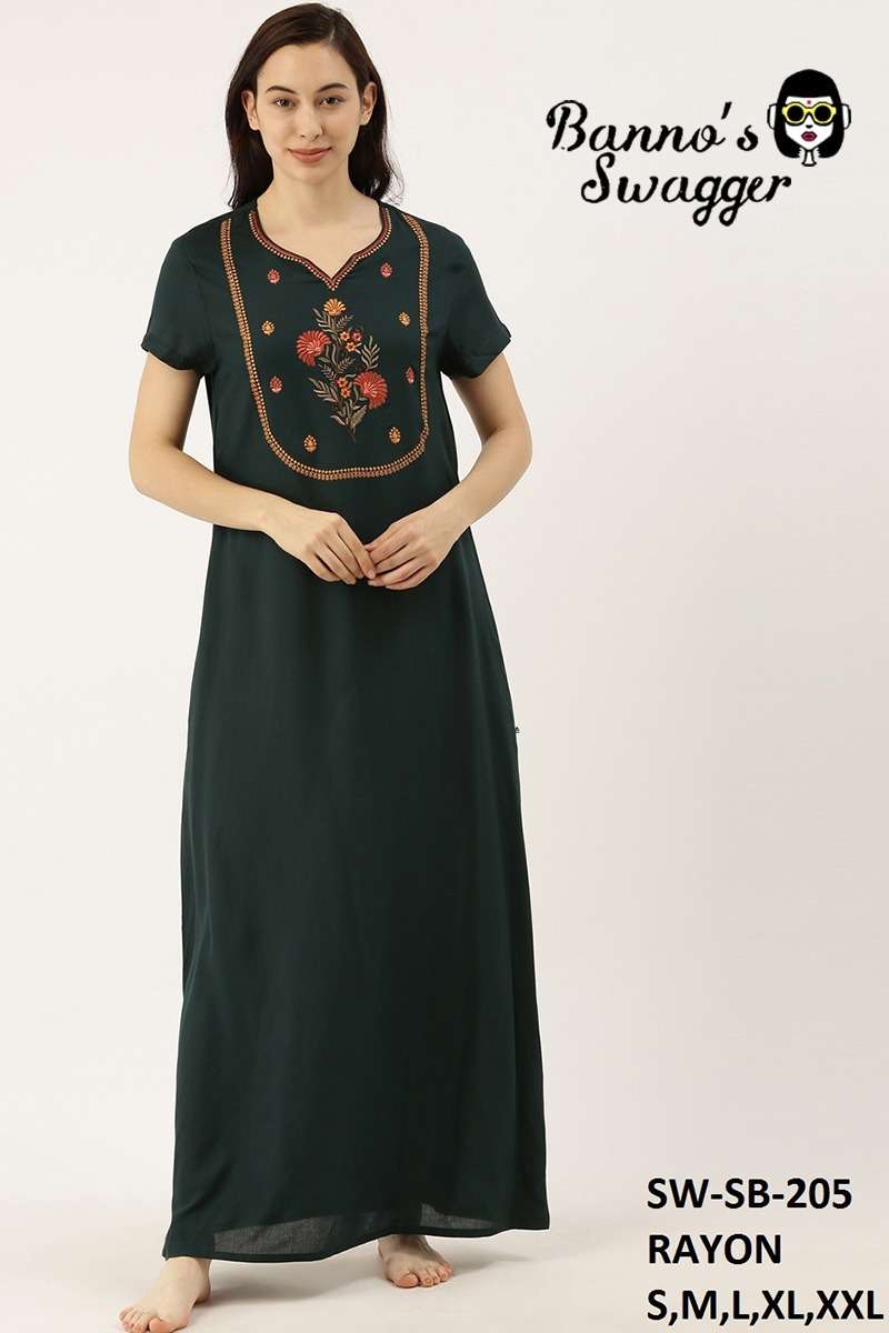 bannos swagger 205 stylish night gown collection supplier surat