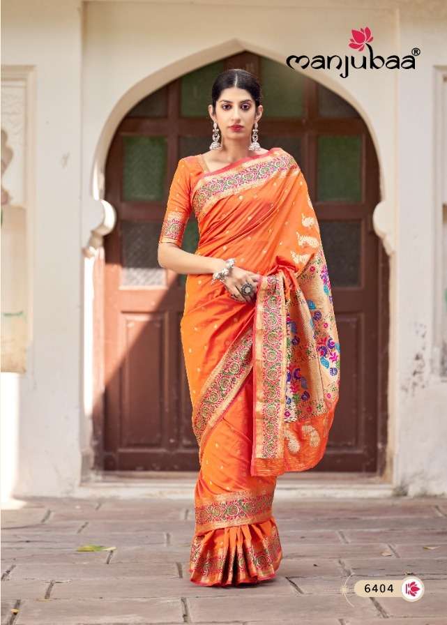 manjubaa monisha paithani 6404 traditional look designer banarasi saree catalogue collection 2021