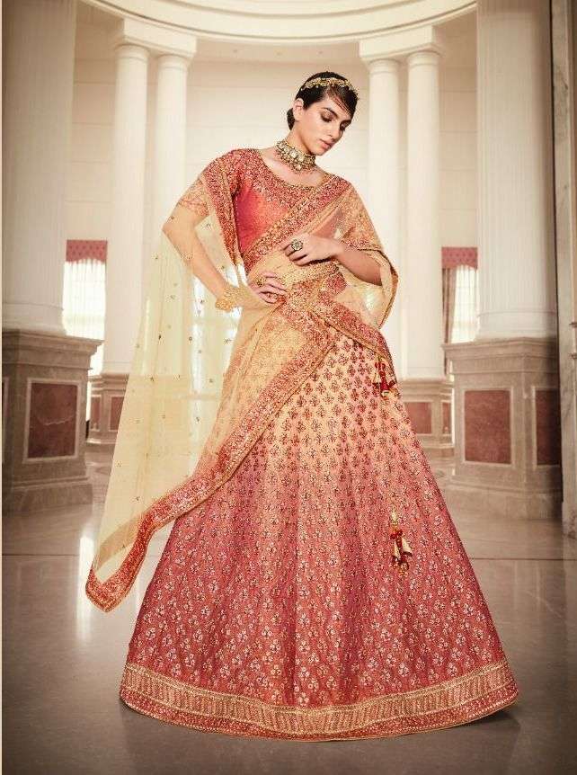 Mf D No 1170 Pure Dola Jacquard With Elegant Designer Ready Made Bridal  Lehenga Choli Collection