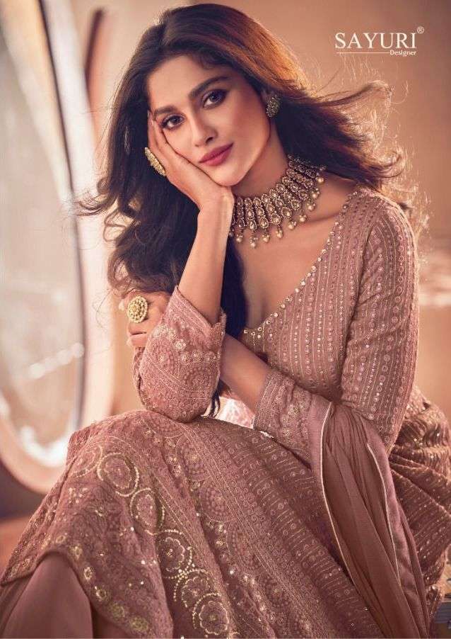 sayuri designer noor gold 122 d party wear salwar kameez collection surat