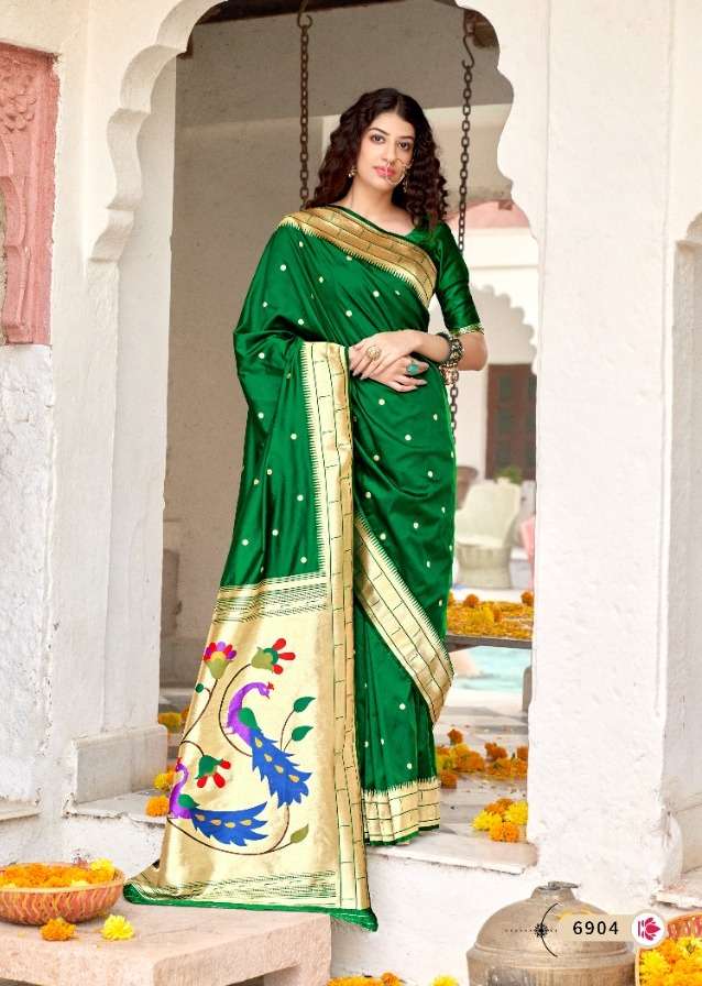 manjubaa clothing madhushala paithani 6904 banarasi silk party wear saree