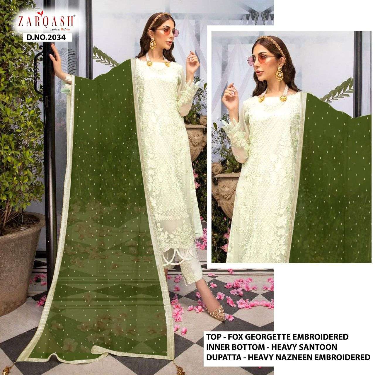 zarqash 2034 pakistani salwar kameez best price supplier surat