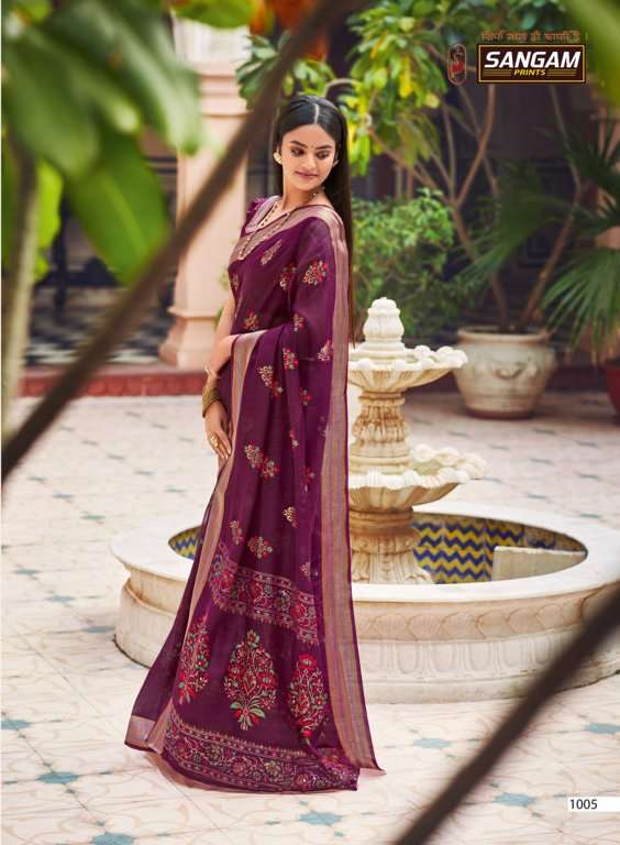 sangam prints resham dori 1005 gorgeous look saree design 2022 
