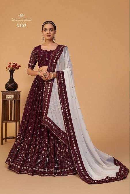 aawiya sanaya vol 1 3103 designer lehenga collection wholesale price 