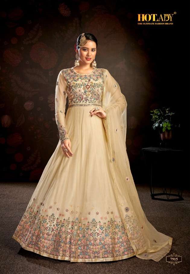 hotlady nasheen vol 3 7915 party wear look butterfly net with embroidered salwar kameez surat