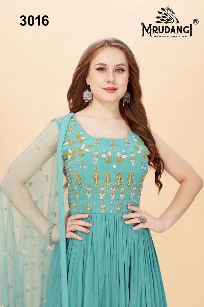 mrudangi fairy tales vol 4 3016 firzoi colour fancy party wear gown collection wholesale price 