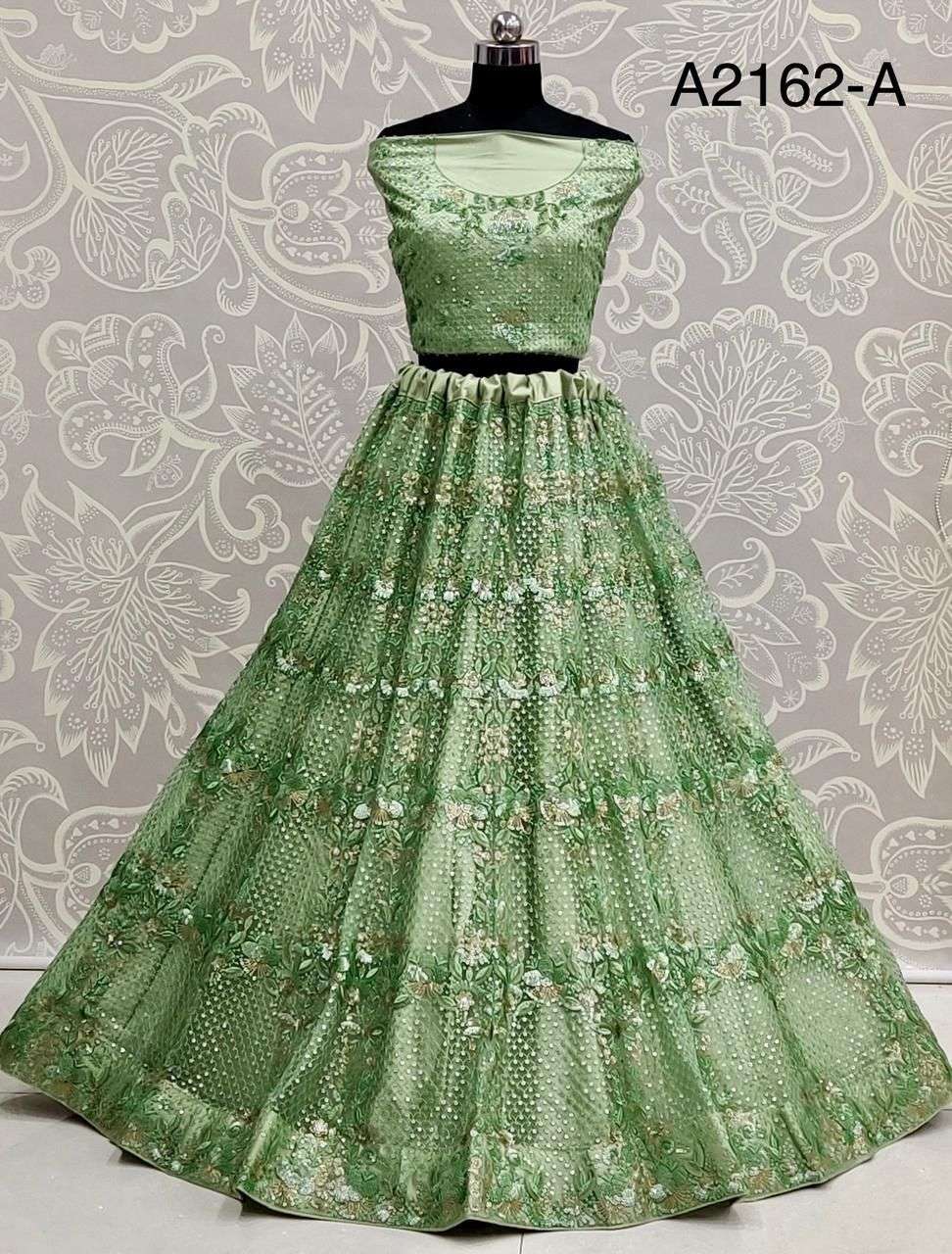 pratham wholesale 2162 A light green colour bridal look lehenga collection wholesale price surat