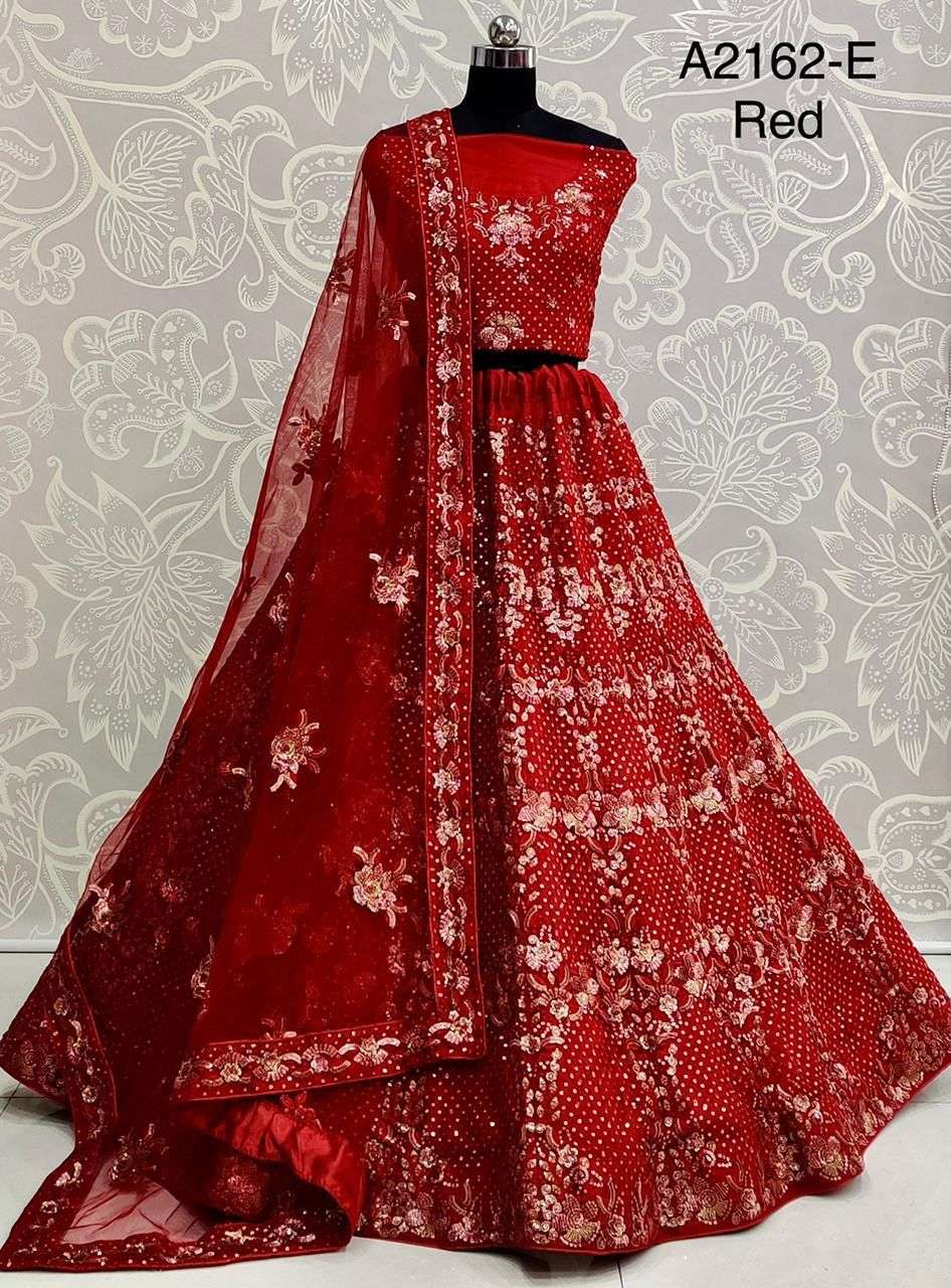 pratham wholesale launch 2162 E pure red colour bridal look lehenga collection wholesale price surat