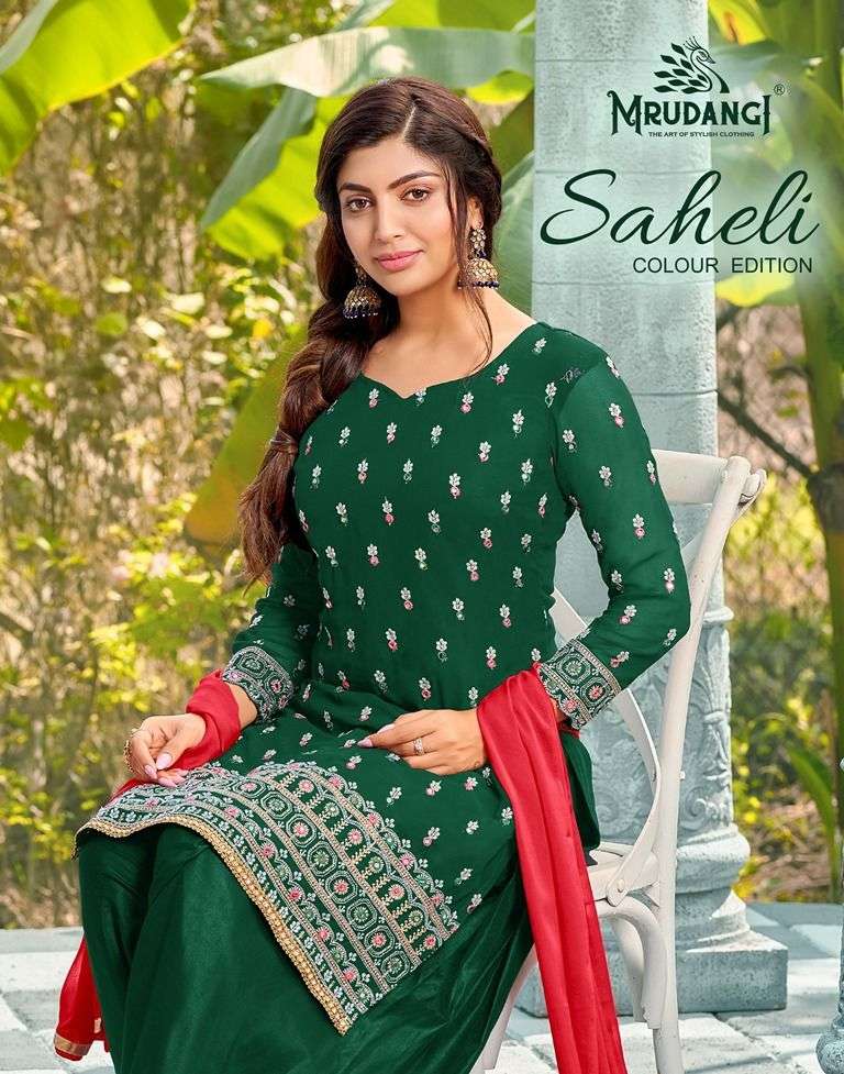 mrudangi saheli colour edition designer salwar kameez wholesaler surat 