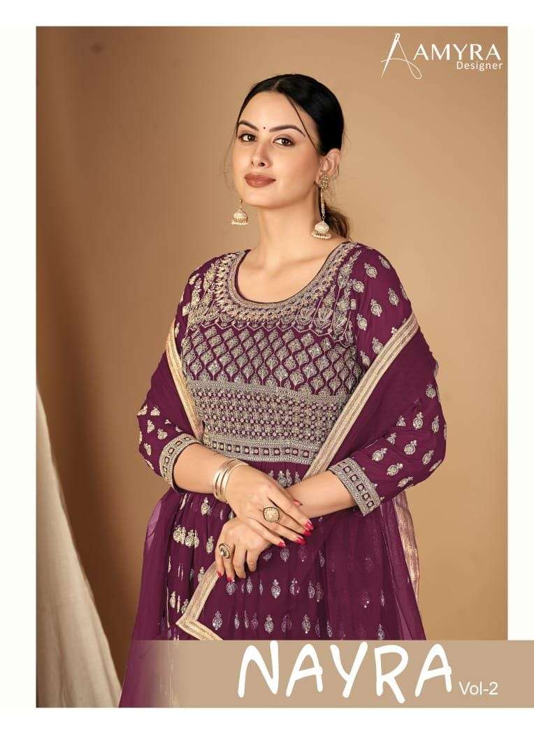 aamyra designer nyra vol-2 2001-2004 series blooming georgette party wear unstich dress wholesale price surat 