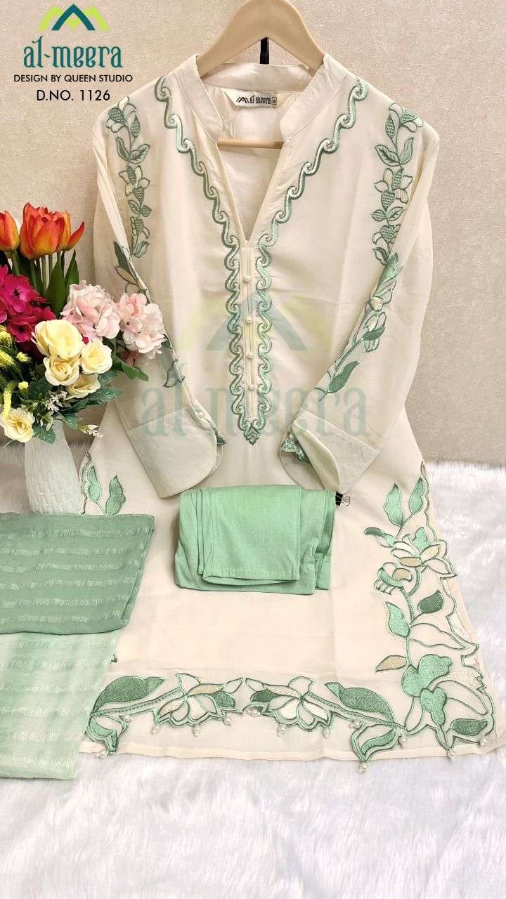 al meera 1126 colour series pakistani fox georgette ready made salwar kameez best rate surat dealer  