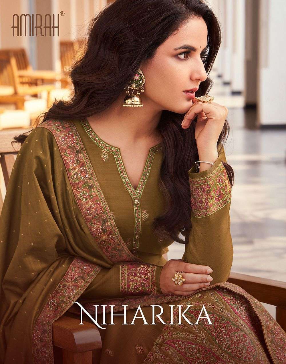 amirah niharika meenakari jaqaurd designer fancy salwar kameez catalog wholesale price 