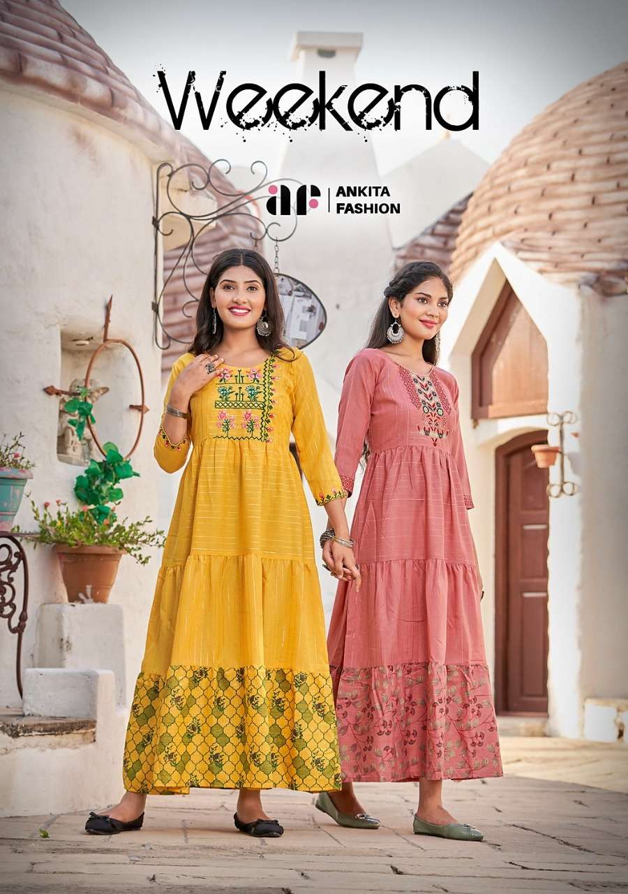 ankita fashion weekend cotton fancy embroidery work salwar kameez surat