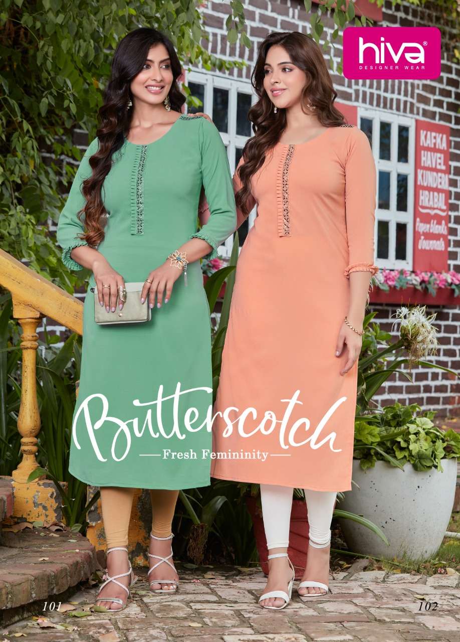 butterscotch by hiva imported fabrics long designer kurtis wholesale price surat