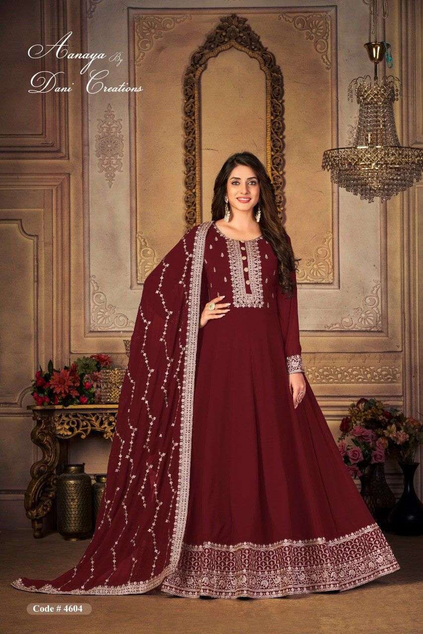 daani creation aanaya vol-146 georgette heavy embroidery party wear collection salwar suits wholesale price 