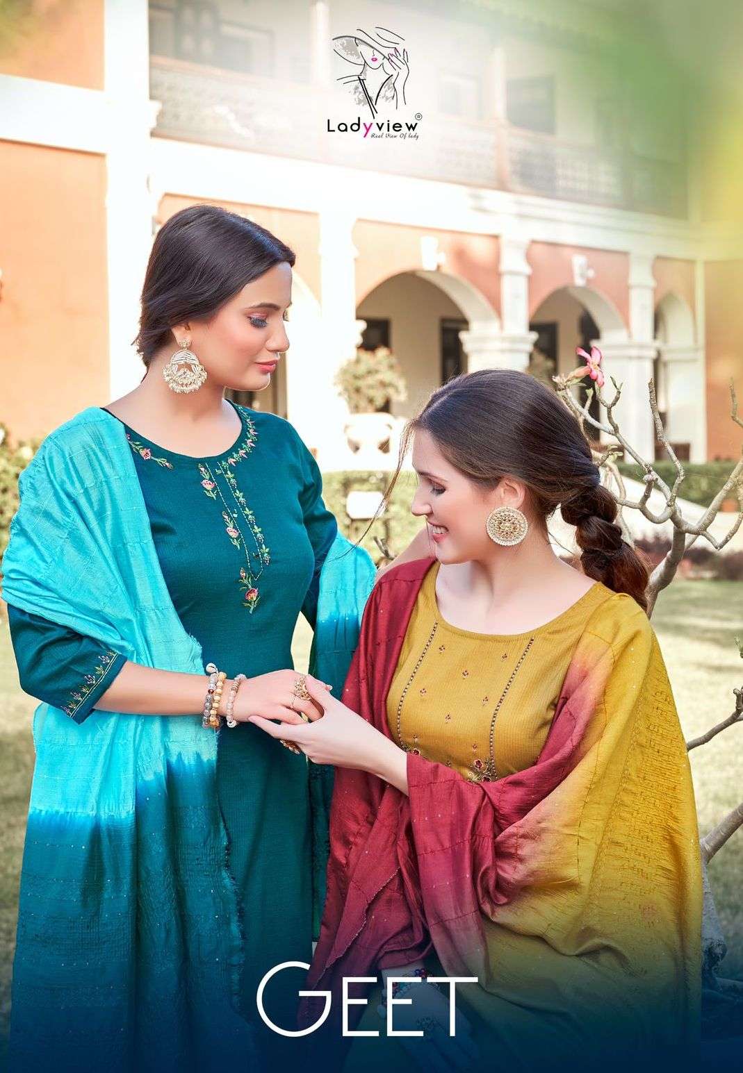 ladyview geet viscose silk fancy latest designer kurtis wholesale price surat