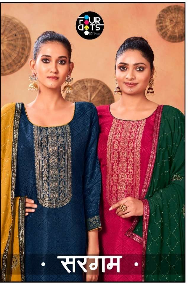 sargam by fourdots latest fancy dola jaqaurd unstich salwar kameez surat