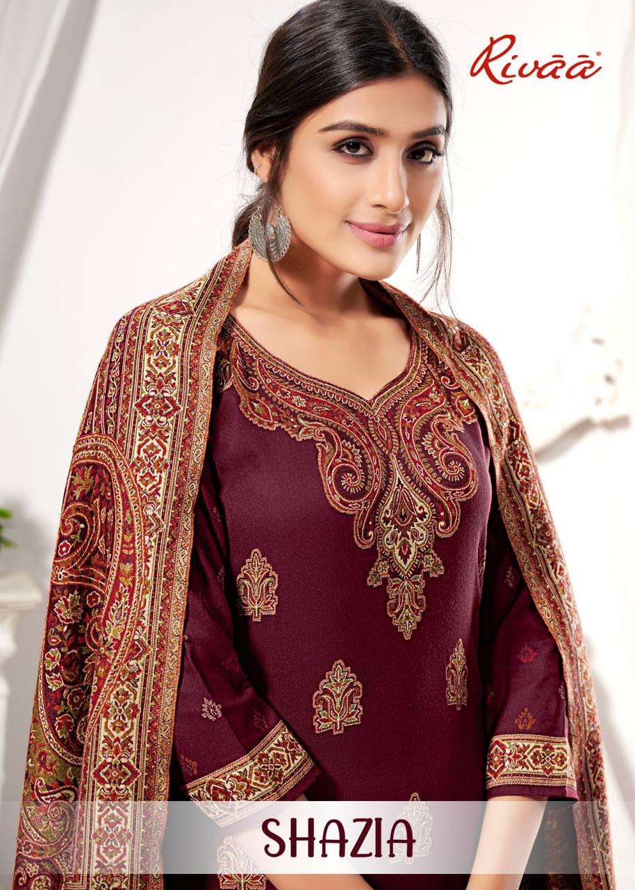 Shazia by rivaa exports pashmina wollan Jaqaurd designer salwar kameez surat