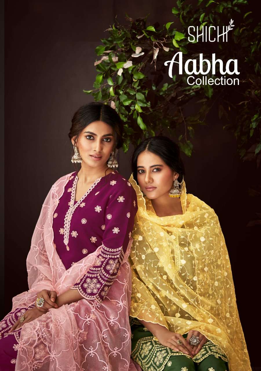 shichi aabha 85-90 series exclusive party wear schifli work stich suits online best rate 