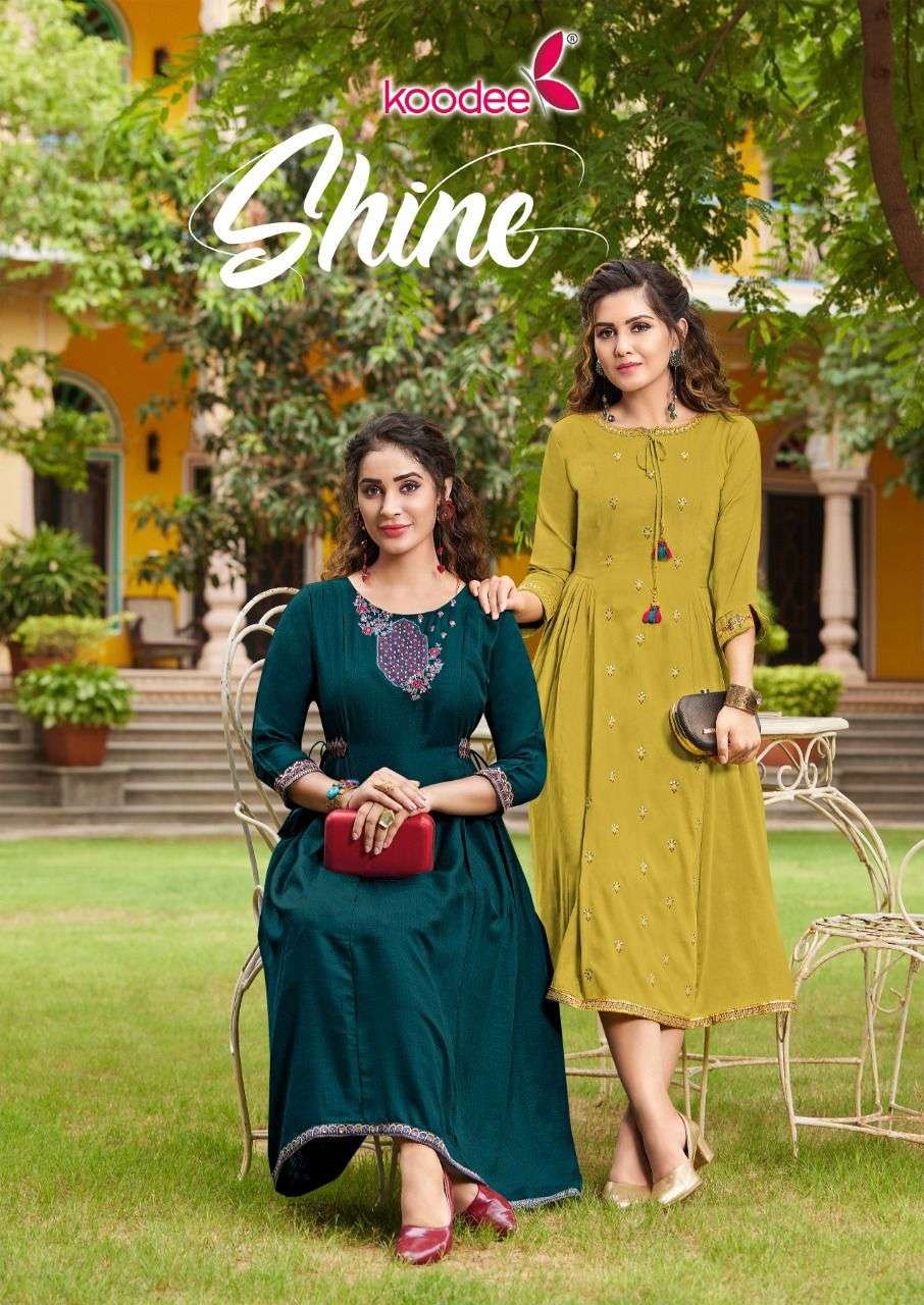shine by koodee heavy chinon designer kurtis wholesale price surat india