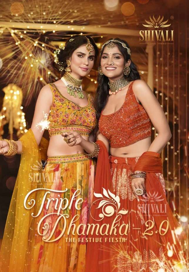 shivali presents triple dhamaka vol-2 festive wear designer lehenga collection wholesale price 