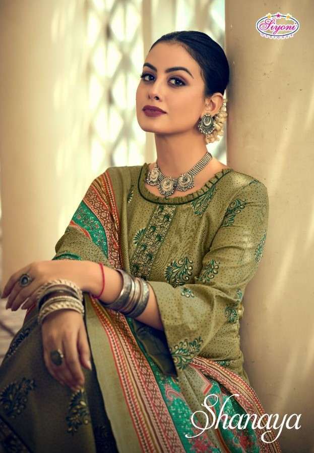 siyoni designer shanaya 48001-48008 series winter special exclusive foil printed salwar kameez online price surat market 