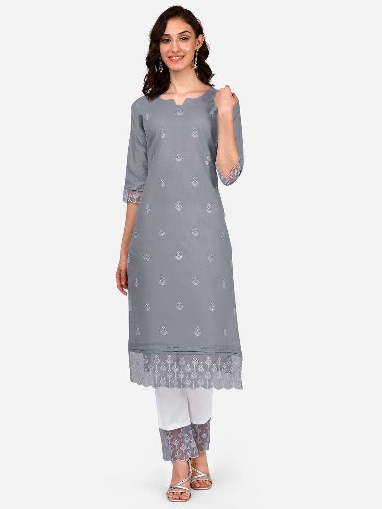 style samsara 75-80 series latest fancy cotton blend kurta with pant set wholesale price 