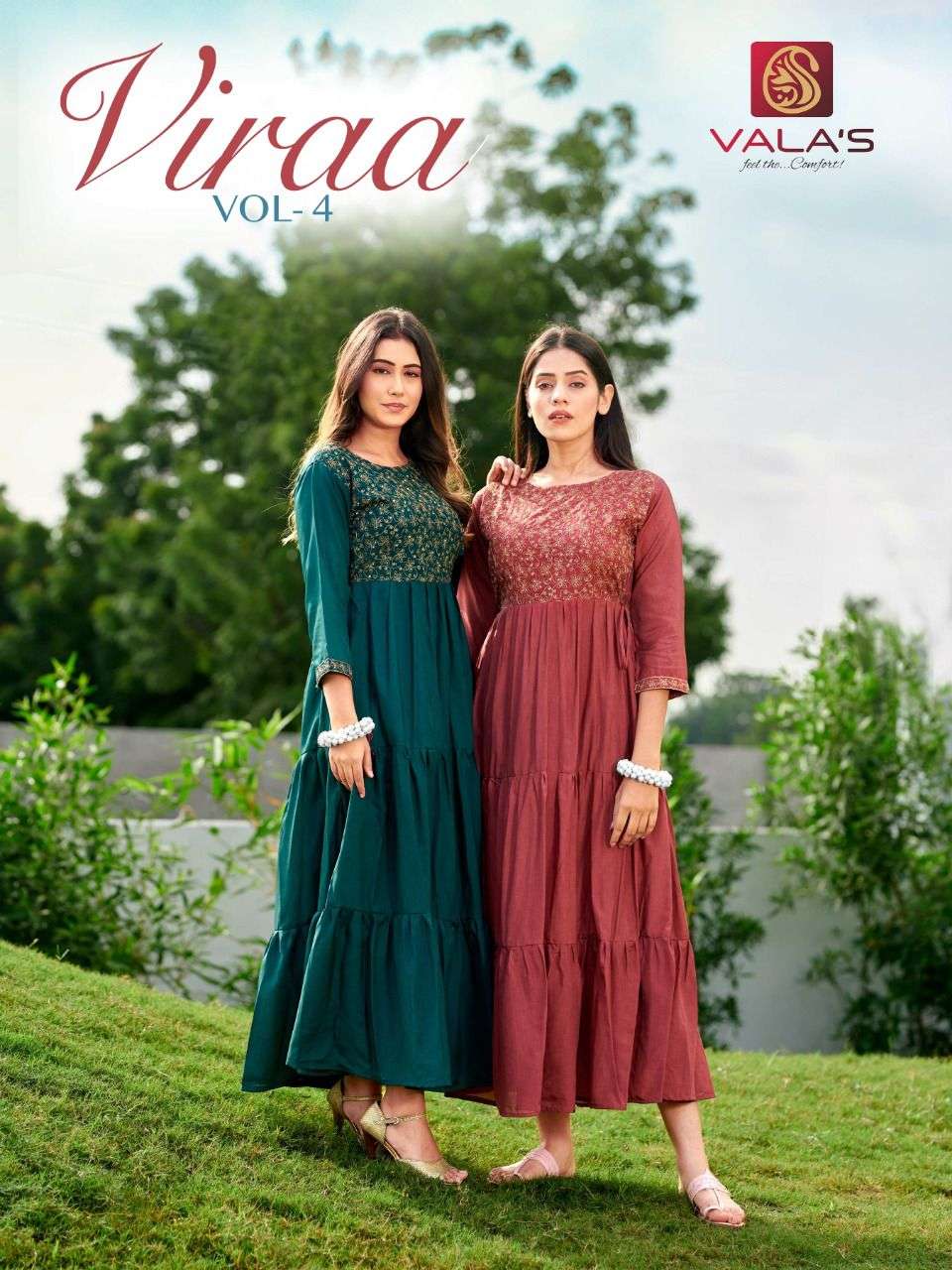 veera vol-4 by valas plain silk designer long kurtis wholesale price supplier surat