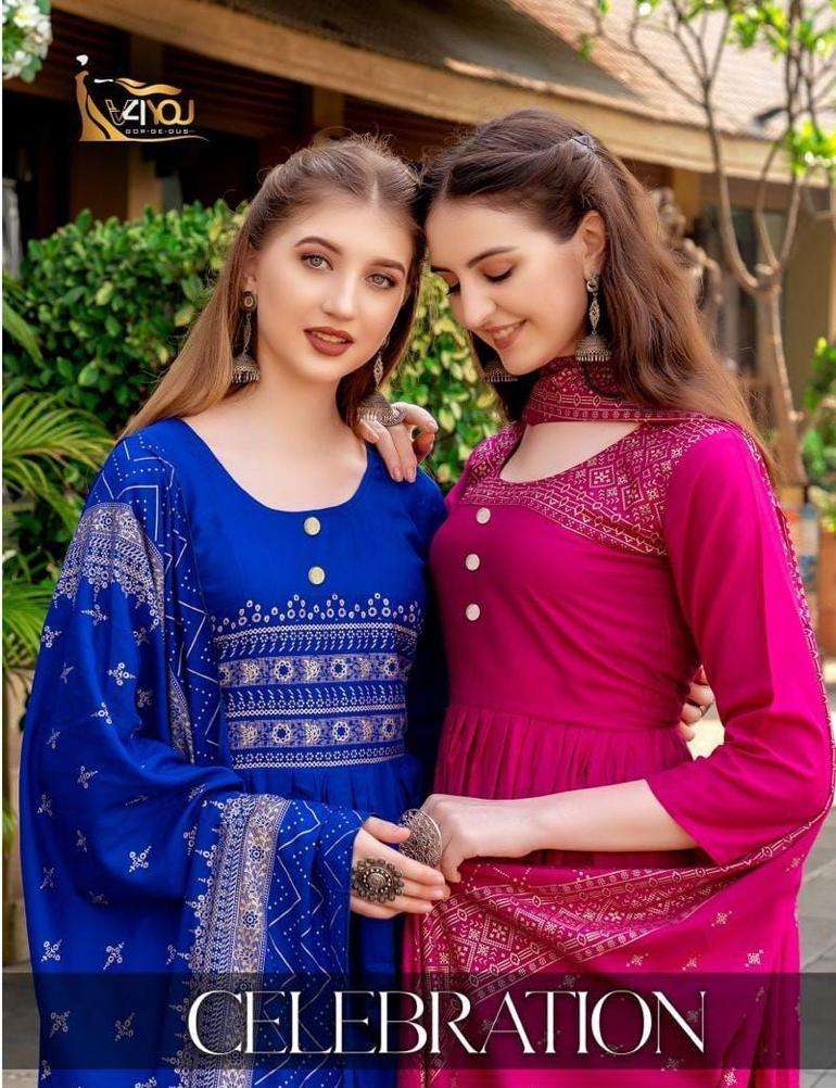 celebration by v4you stylish designer kurti catalogue wholesaler surat 
