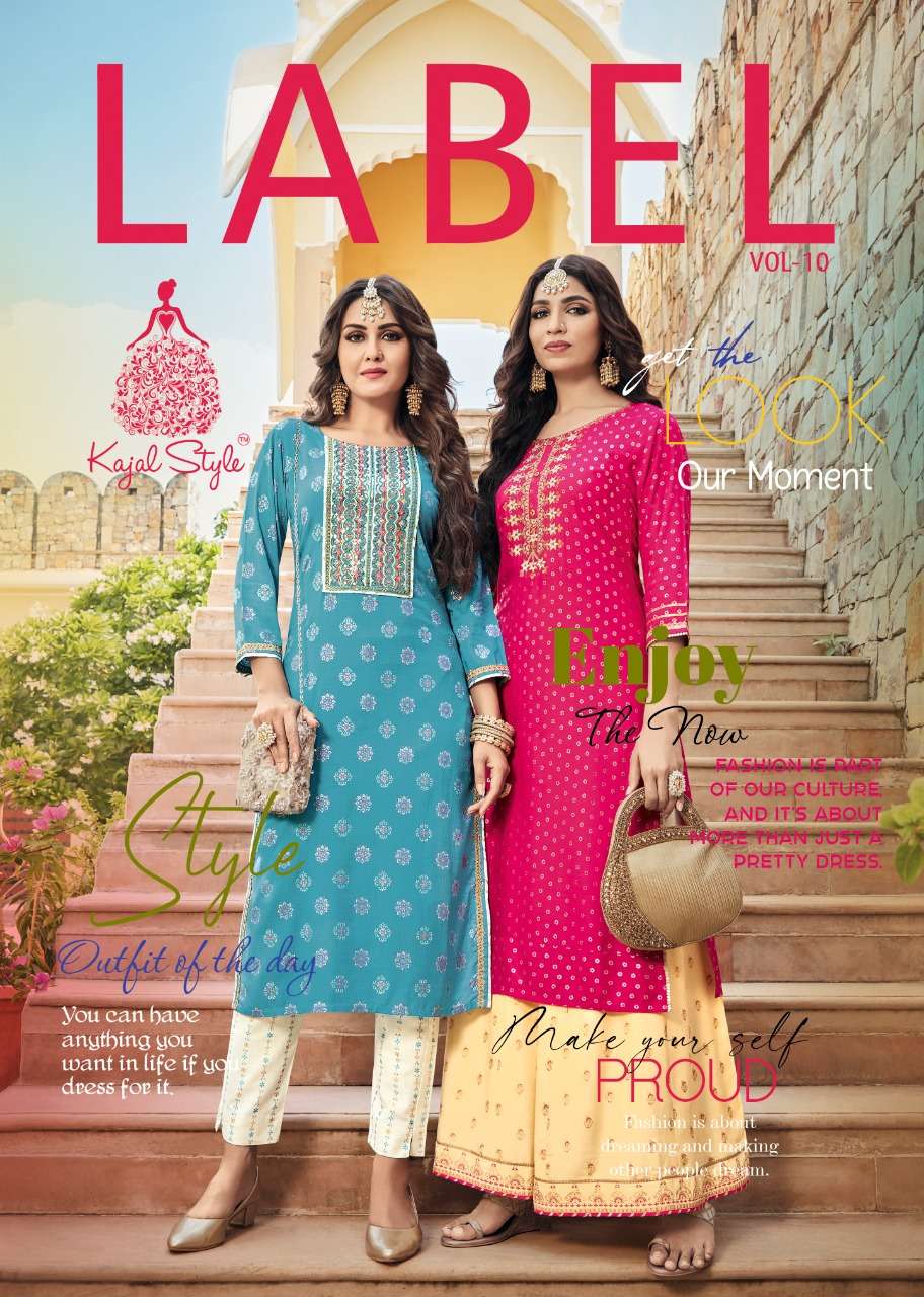 label vol 10 by kajal style fancy designer kurti catalogue new collection