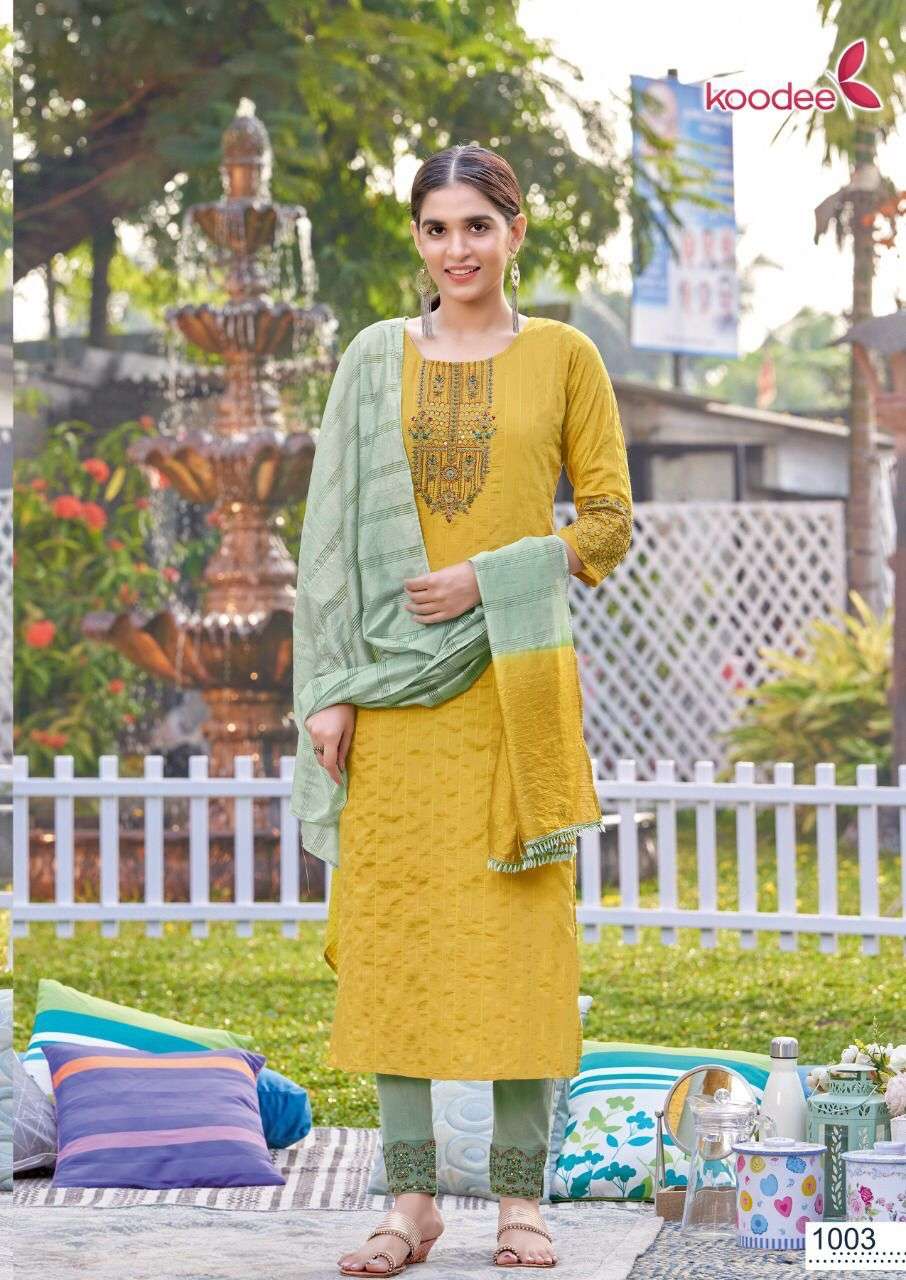riya vol-3 by koodee fancy viscose designer full stich collection wholesale price 