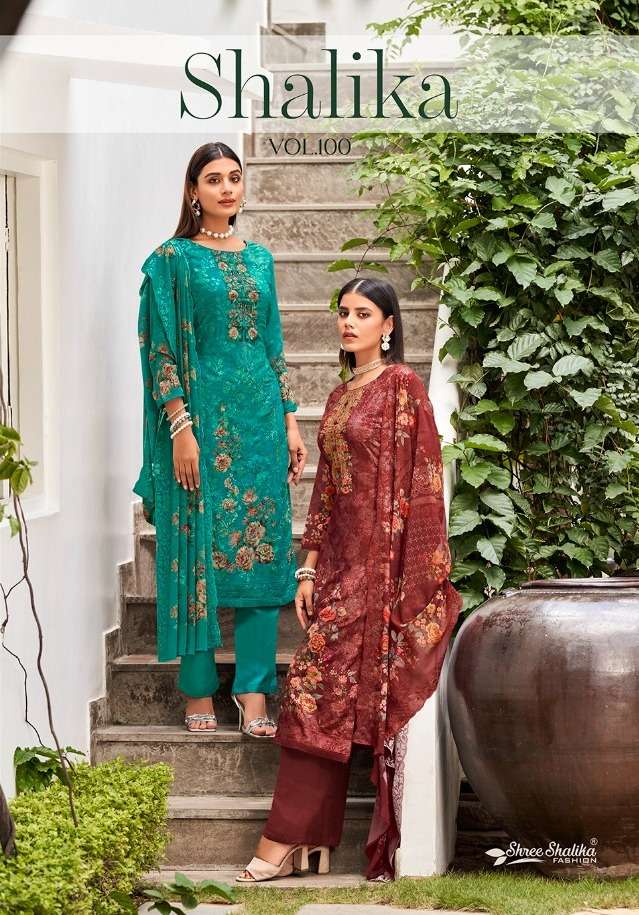 shalika vol 100 by shree shalika fashion 1001-1008 series indian designer salwar kameez wholesaler surat