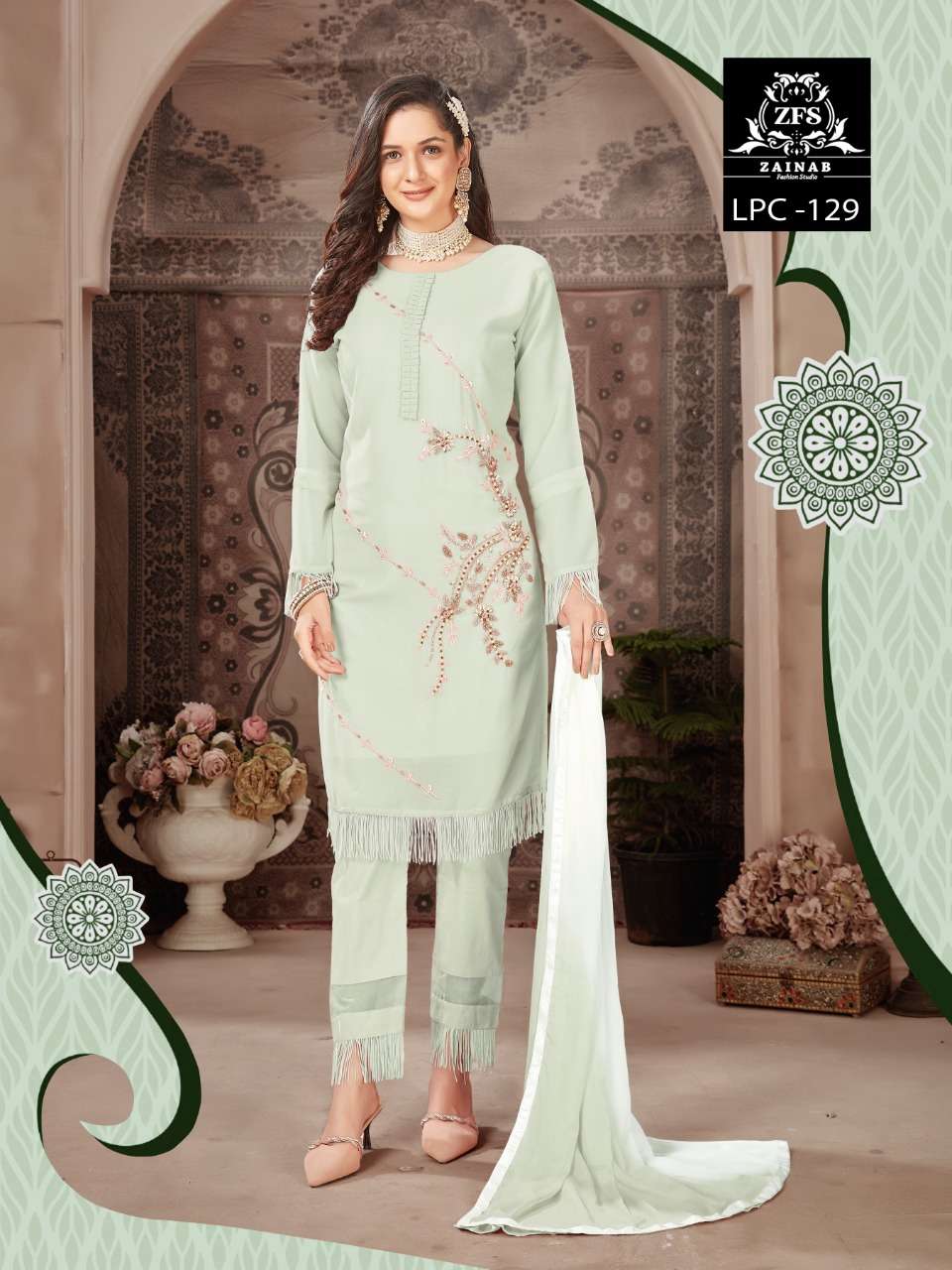 zainab fashion studio 129 series attractive look designer pakistani salwar kameez