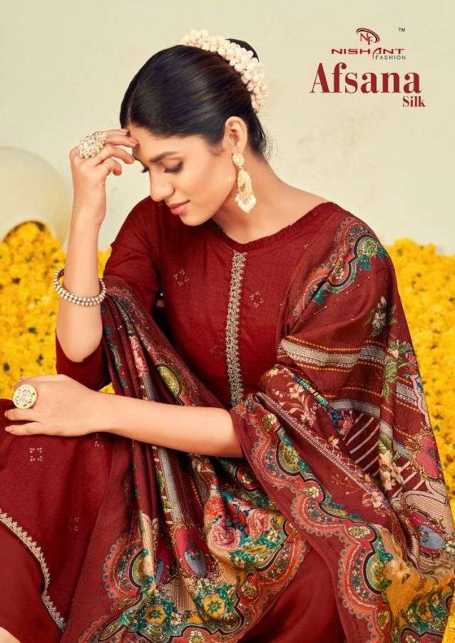 afsana silk by nishant fashion exclusive designer indian salwar suits new catalogue collection