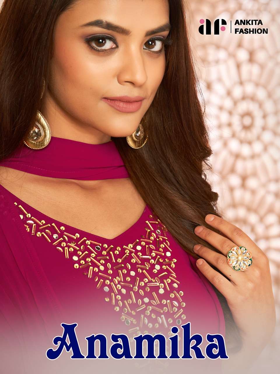 anamika by ankita fashion georgette designer full flare gown catalogue surat 