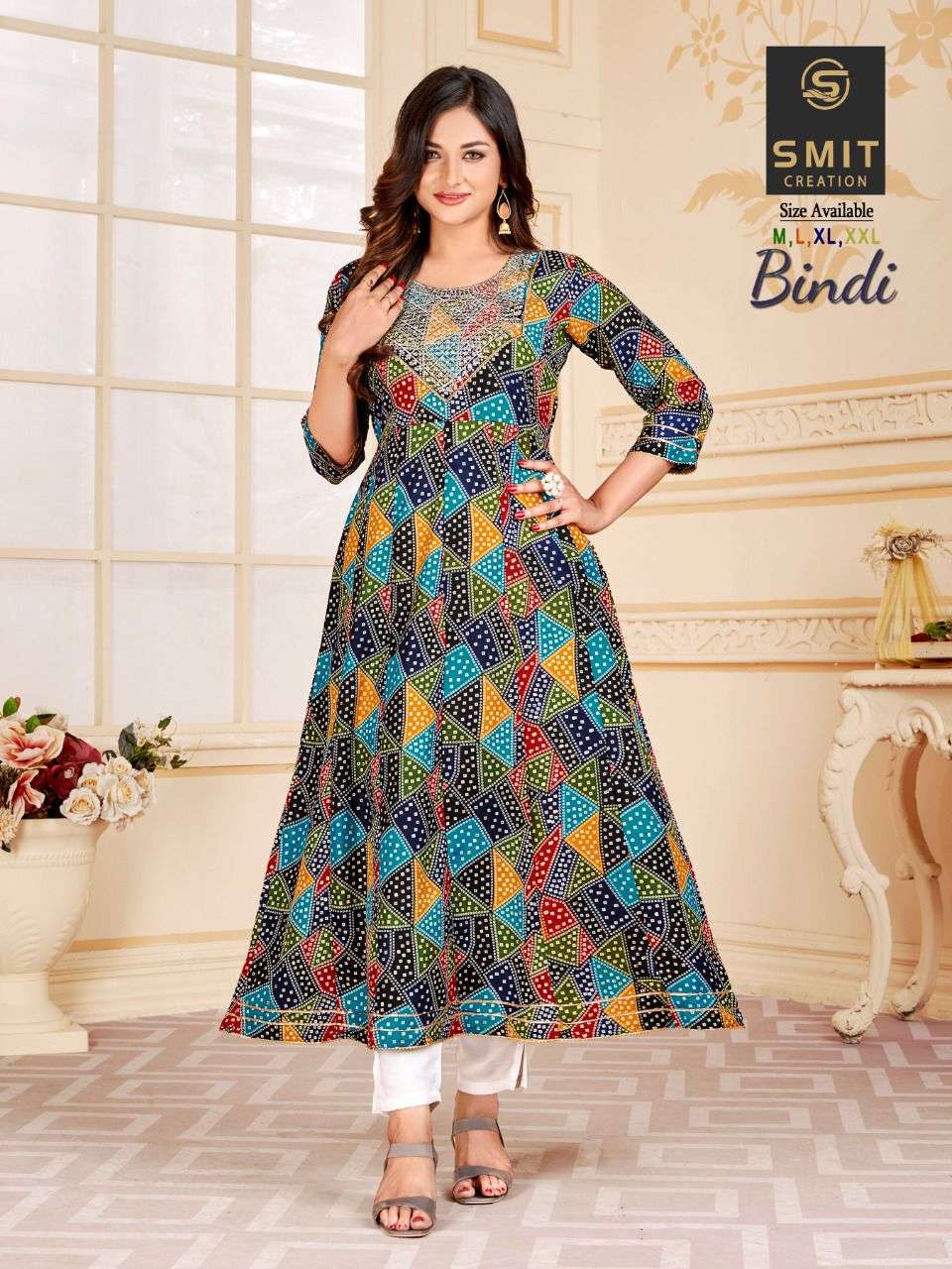 bindi by smit creation fancy designer gown catalogue manufacturer surat 