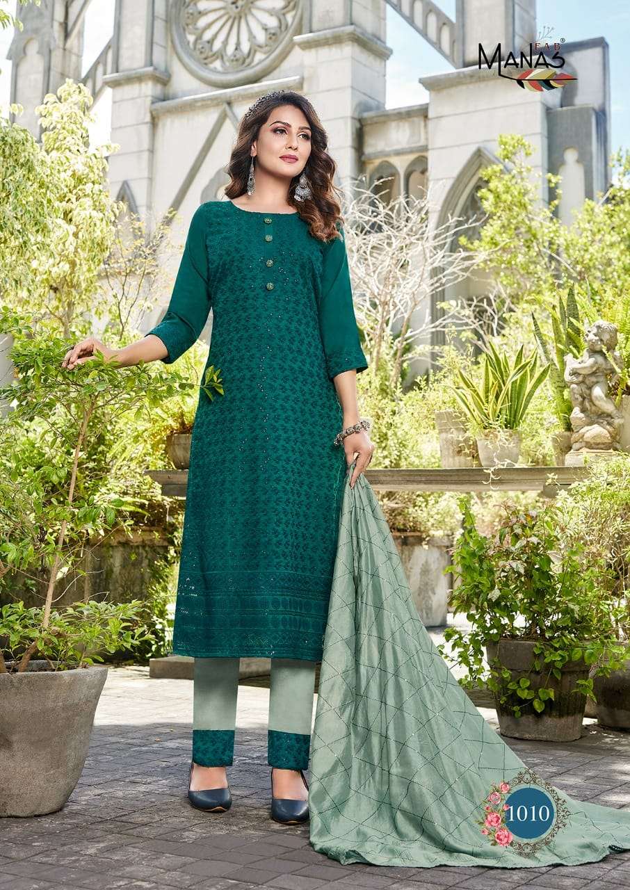 bombay schiffli vol-2 by manas fancy designer kurtis catalogue collection surat 