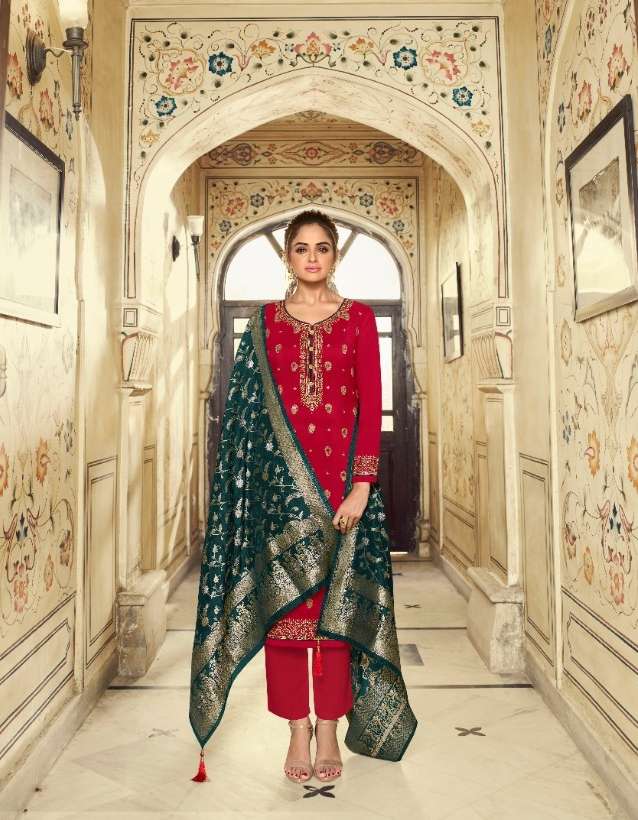 kainaat by zisa dola jacquard party wear salwar kameez wholesaler surat 