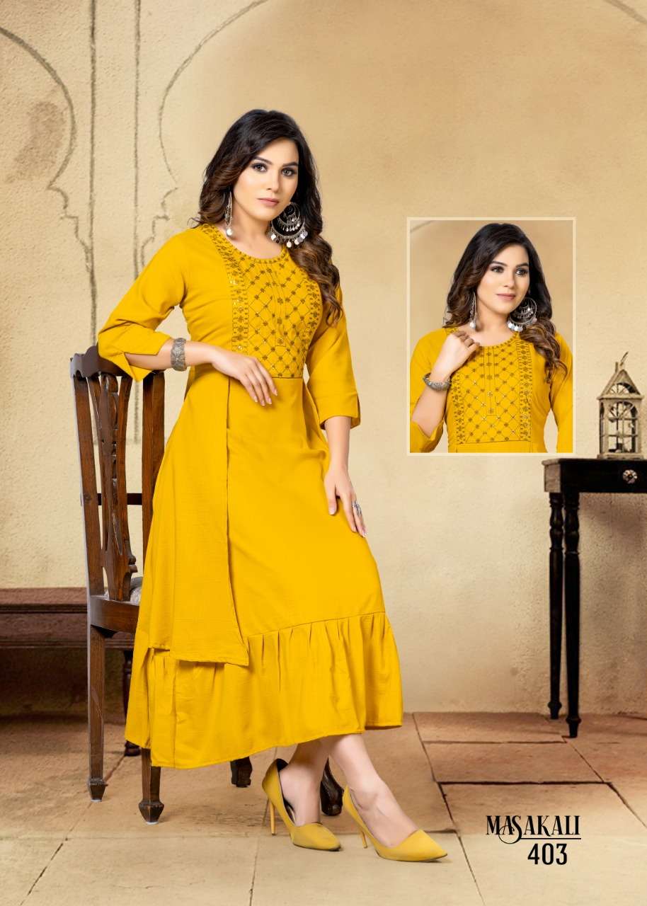 masakali by mayra volcano slub stylish look kurtis wholesale price surat