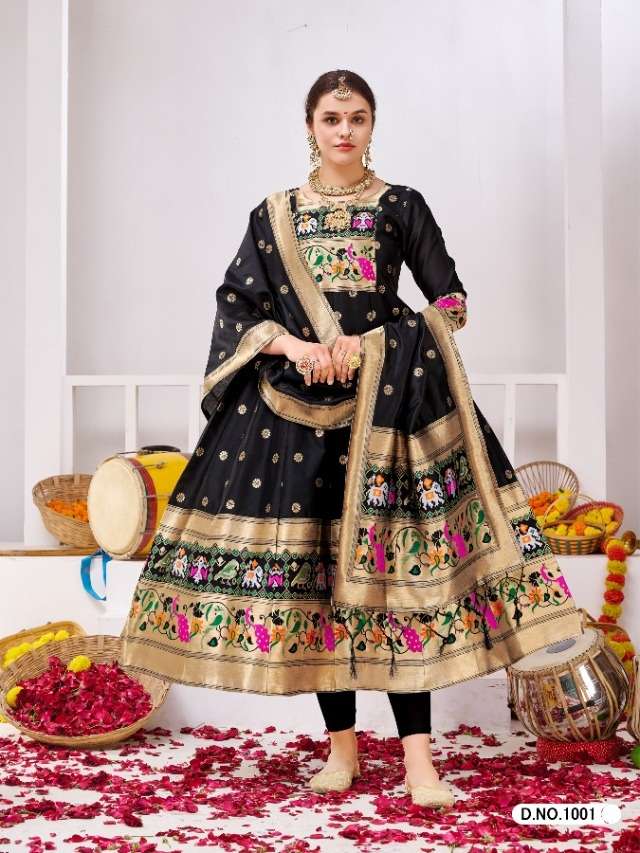 muhurtham paithani by smit creation paithani gown with dupatta collection exporter surat 