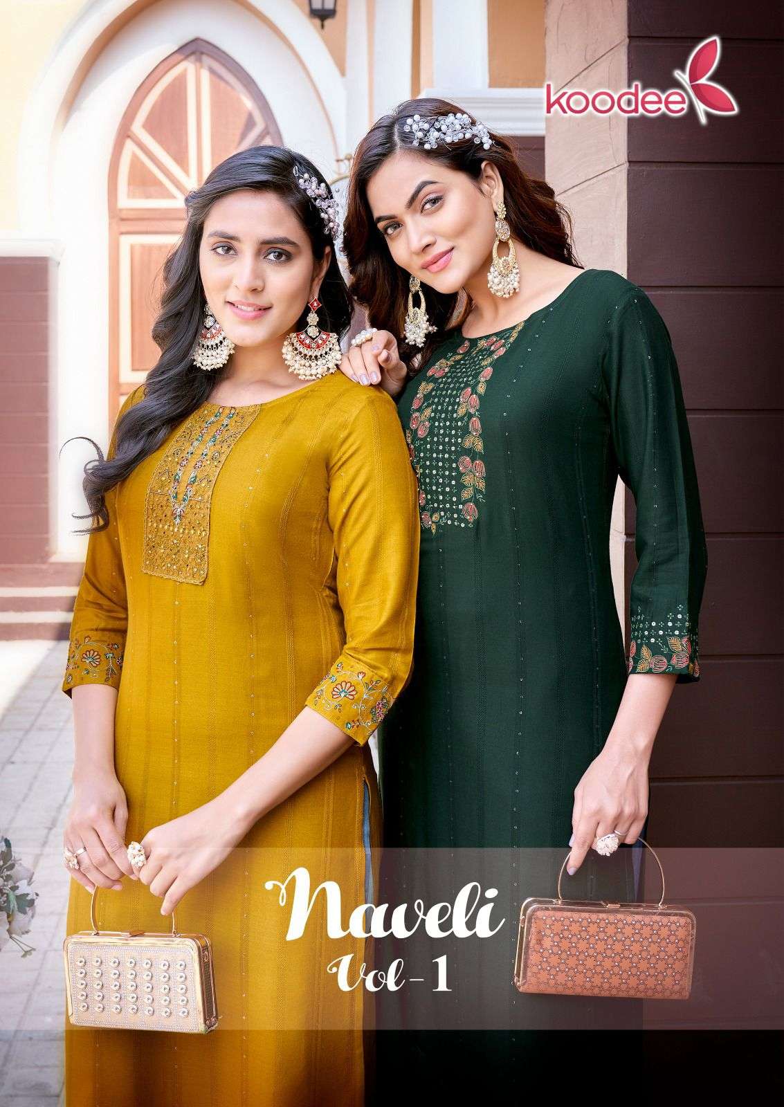 naveli vol-1 by koodee heavy rayon designer kurtis catalogue manufacturer surat 