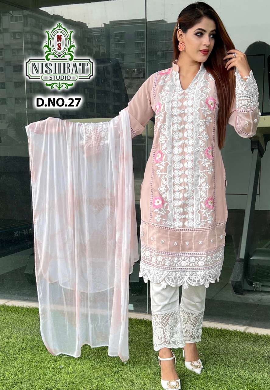 nishbat studio 27 series fancy designer pakistani salwar suits surat