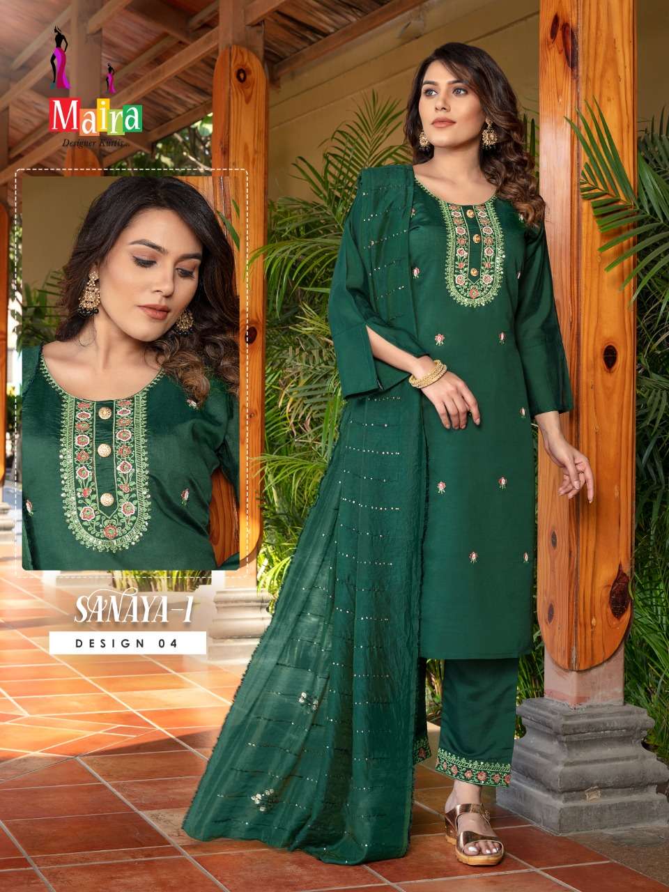 sanaya vol-1 by maira designer designer top botton with dupatta catalogue wholesaler surat 