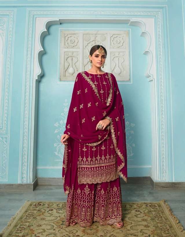 zisa simran 13341-13346 series party wear sharara suits collection surat