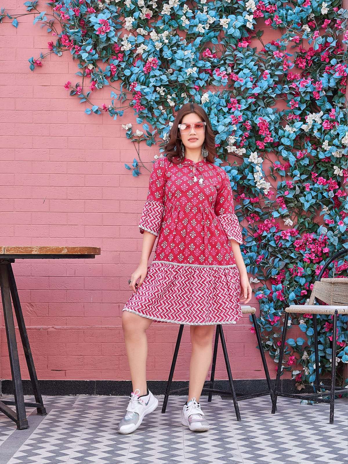 fusion by tips and tops fancy look designer shorts kurtis latest catalogue collection surat