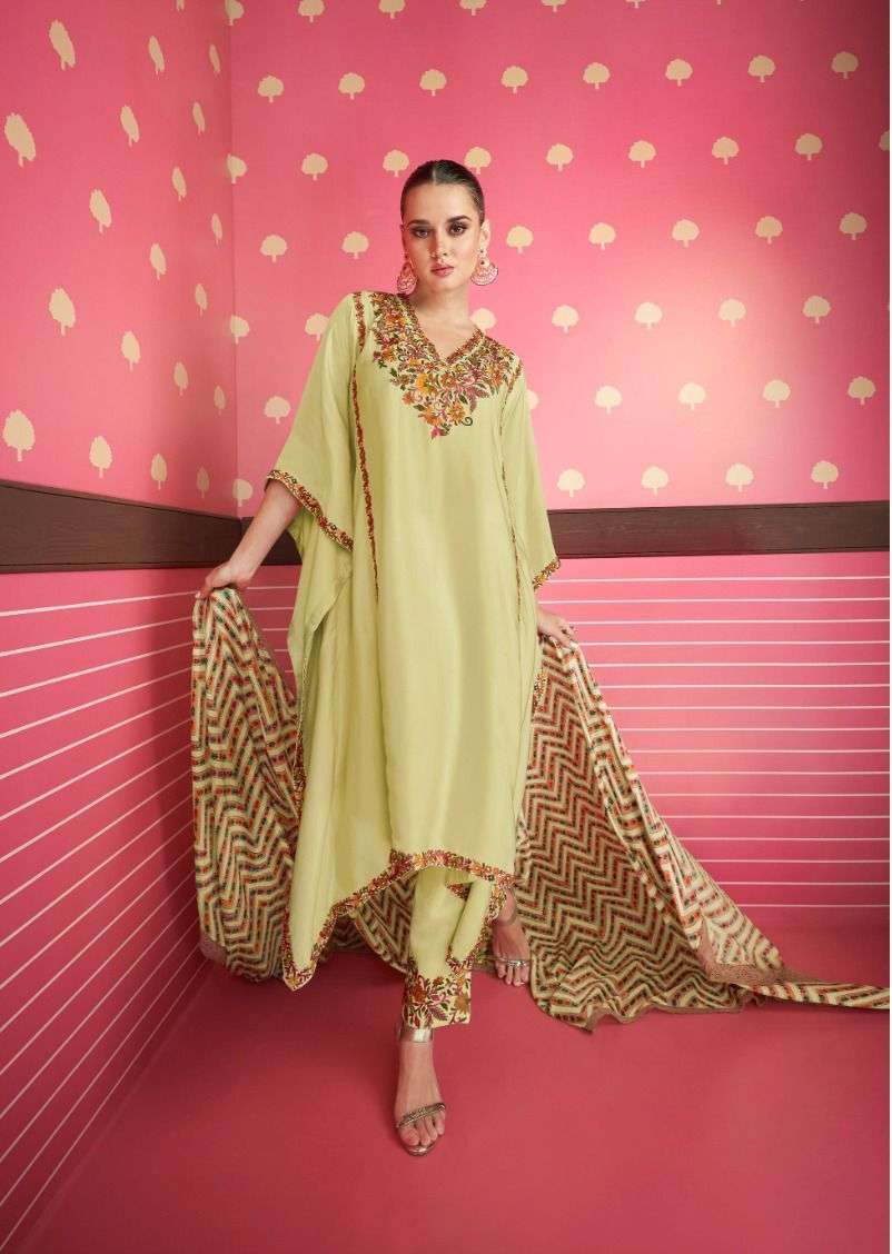 AMARA - Pink Printed Kaftan Dress – Sajeda Lehry Design Studio
