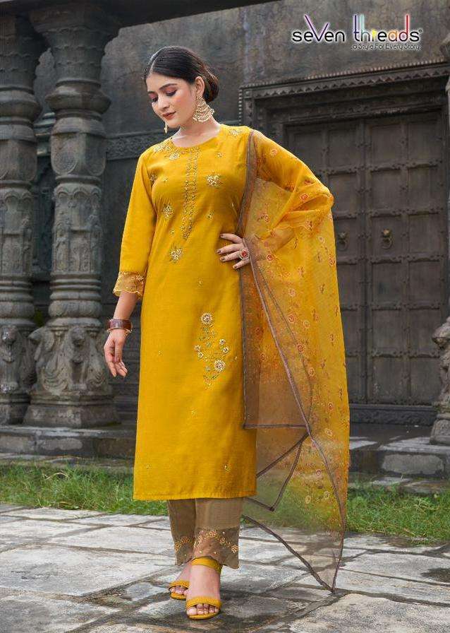 metri by seven threads exclusuive designer kurtis catalogue surat