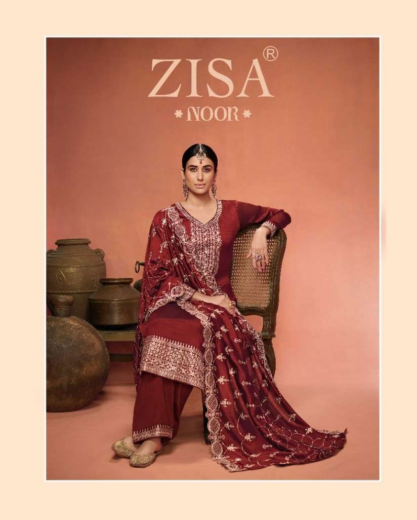 noor by zisa stylish designer top bottom with dupatta latest collection surat 