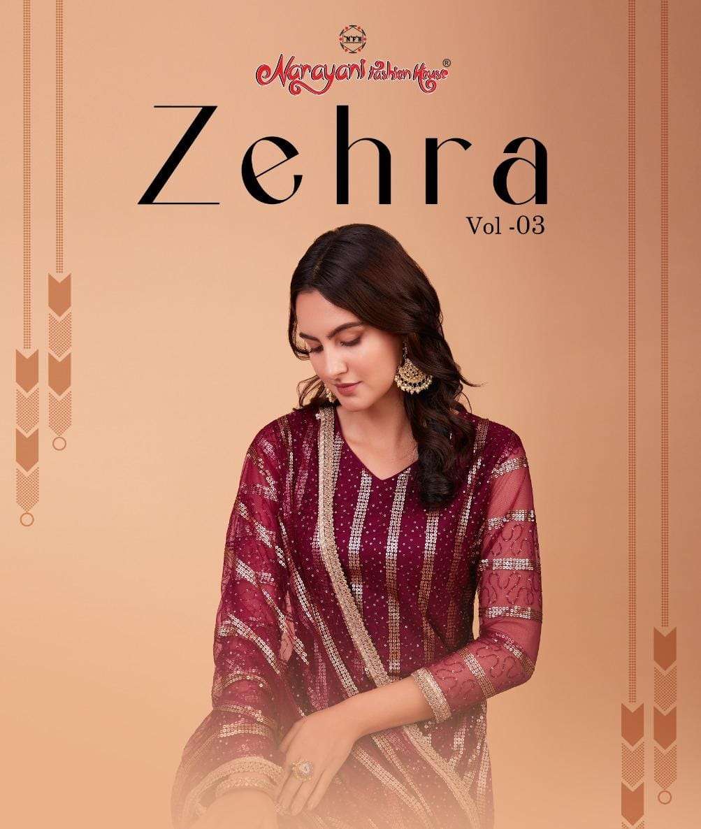 zehra vol-3 by narayani fashion stylish designer salwar kameez catalogue wholesaler surat